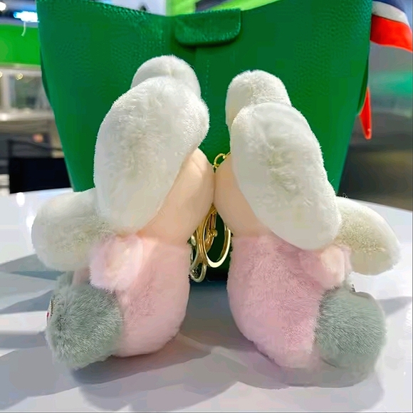 Monogram Bag or Purse Plushy Keychain Charm - WHITE FACE - Picture 5 of 6